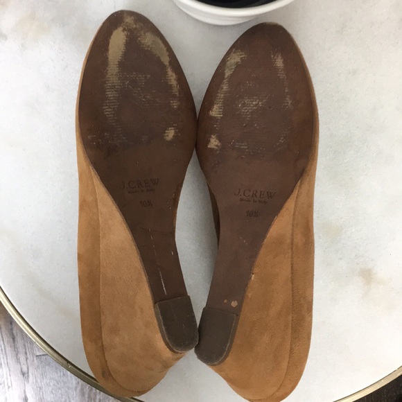 J. Crew Camel Suede Wedge Sz 10.5 - Picture 6 of 6